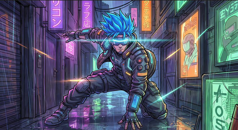Nano Banana Pro Anime Cyberpunk Character Result